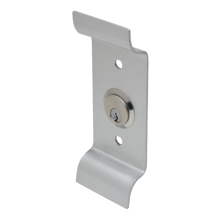 COPPER CREEK Exterior pull plate, keyed rim cylinder for exit device, Aluminum ED-PCYL-AL